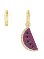 thumb Copper With Gold Plated Personality  Asymmetry watermelon  Drop Earrings 0