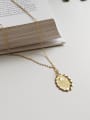 thumb Sterling silver gold oval  toothed necklace 0