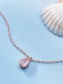 thumb 925 Sterling Silver With Rose Gold Plated Simplistic Water Drop Necklaces 4