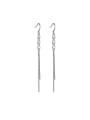thumb 925 Sterling Silver With Cubic Zirconia Trendy  Flow comb Drop Earrings 0