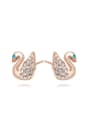 thumb Personality Swan Shaped Austria Crystal Stud Earrings 0