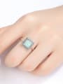 thumb 925 Sterling Silver With Platinum Plated Fashion Square Free Size Rings 1