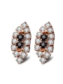 thumb Elegant Copper Zircons Rose Gold Plated Stud Earrings 0