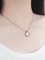 thumb Fashion Clear White Crystal Gun Color Plated Silver Necklace 1