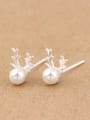 thumb Artificial Pearl Antler stud Earring 1