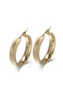 thumb Exquisite Gold Plated Geometric Shaped Frosted Drop Earrings 0