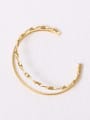 thumb Titanium With Gold Plated Simplistic Multi-layer Twist Free Size Bangles 0