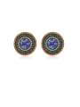 thumb Copper With Gold Plated Vintage Round Cluster Earrings 0