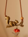 thumb Squirrel Shaped Red Beads Necklace 0