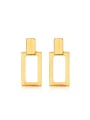 thumb Personality Gold Plated Square Shaped Titanium Drop Earrings 0