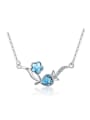 thumb Austria Color Crystal Plum Blossom Clavicle Necklace 0