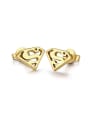 thumb Trendy Gold Plated Triangle Style Stud Earrings 0