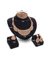 thumb Alloy Imitation-gold Plated Classical style Hollow Four Pieces Jewelry Set 2