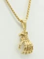 thumb Gold Plated Skull Pendant Necklace 0