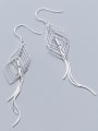 thumb 925 Sterling Silver With Platinum Plated Trendy Geometric Hook Earrings 2