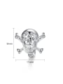 thumb Copper With White Gold Plated Punk Skull Stud Earrings 3