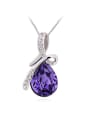 thumb 18K White Gold Water Drop-shaped Crystal Necklace 2