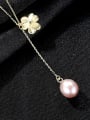 thumb 925 Sterling Silver With Gold Plated Simplistic Flower Necklaces 3