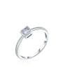 thumb Simply White Gold Plated Rhinestone Square Shaped Ring 0