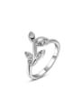 thumb Exquisite Leaf Shaped Austria Crystal Ring 0