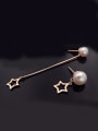 thumb Freshwater Pearl Asymmetrical Star threader earring 0