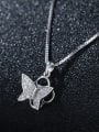 thumb 925 Sterling Silver With Platinum Plated Cute Butterfly Necklaces 1