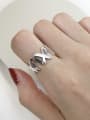thumb Sterling Silver simple XV letter geometric free size ring 1