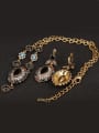 thumb Antique Gold Plated Bohemia style Resin stones Alloy Two Pieces Jewelry Set 3