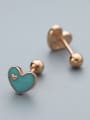 thumb Rose Gold Plated Heart Shaped stud Earring 0