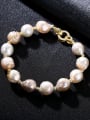 thumb Pure silver plating 18K-gold Baroque natural pearl bracelet 1