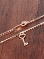 thumb Simple Heart Key Pendant Rose Gold Plated Necklace 1