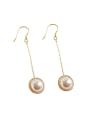 thumb Fashion White Artificial Pearl Gold Plated Silver Drop Earring 0