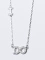 thumb Fashion Monogrammed Shaped Rhinestones S925 Silver Necklace 0