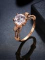 thumb Exquisite Rose Gold Plated 925 Silver Zircon Ring 1