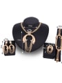 thumb Alloy Imitation-gold Plated Fashion Rhinestones Exaggerated Four Pieces Jewelry Set 2