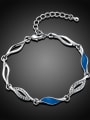 thumb Trendy Blue Wave Shaped Enamel Bracelet 1