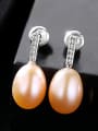 thumb Sterling  silver simple natural freshwater pearl earrings 2