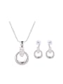 thumb Alloy White Gold Plated Simple style Rhinestones Round-shaped Two Pieces Jewelry Set 0