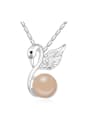 thumb Fashion Imitation Pearl-accented Swan Pendant Alloy Necklace 0