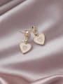 thumb Alloy With Gold Plated Simplistic Crown Heart Drop Earrings 2