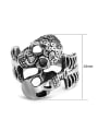 thumb Punk style Two Skulls Statement Ring 2