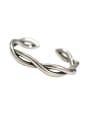 thumb Simple Woven Silver Opening Ring 0
