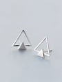 thumb S925 silver hollow triangle stud Earring 0