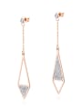 thumb Stainless Steel With Cubic Zirconia Simplistic Geometric Drop Earrings 3