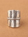 thumb Ethnic style Silver Handmade Opening Ring 0