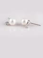 thumb 8mm Shell Pearls, Copper And Zircon stud Earring 1
