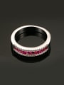 thumb Fashion Pink Geometric Shaped Platinum Plated Zircon Ring 0