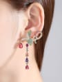 thumb Copper With Gold Plated Exaggerated Asymmetric phoenix  Drop Earrings 2