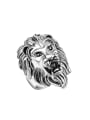 thumb Punk style Lion Head Personalized Alloy Ring 0