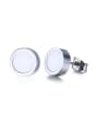 thumb Simply Style Round Shaped High Polished Titanium Stud Earrings 0